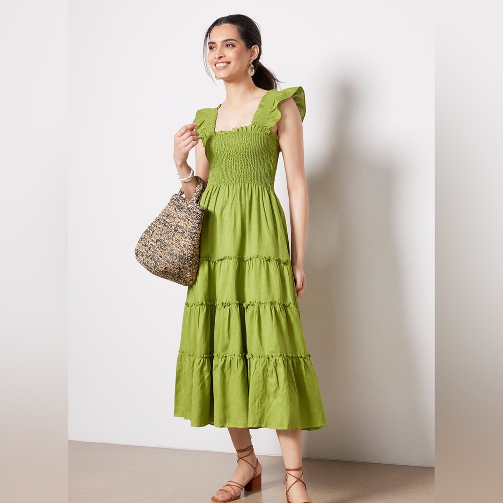 Evereve Green Tiered Maxi Dress